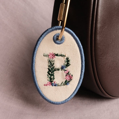 Personalised Embroidered Floral Initial Bag Tag - Primrose Lane