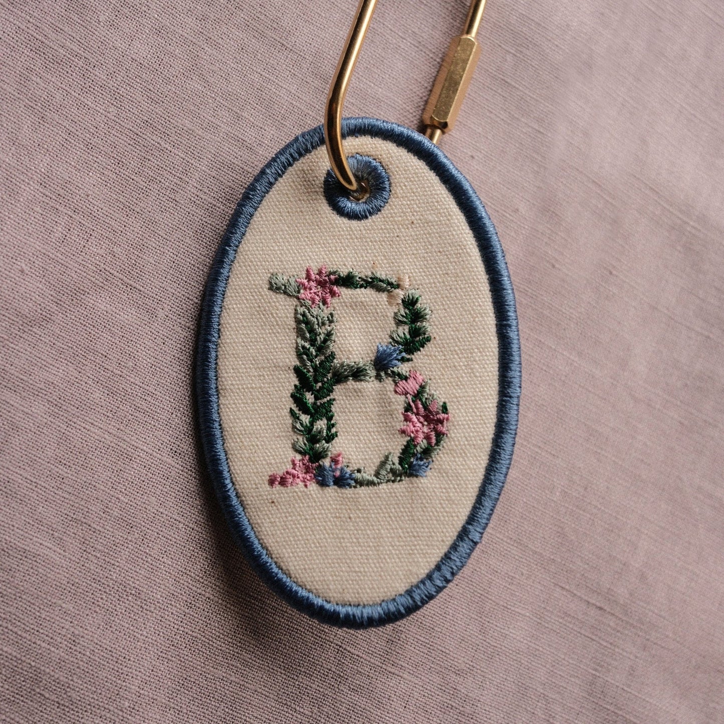 Personalised Embroidered Floral Initial Bag Tag - Primrose Lane