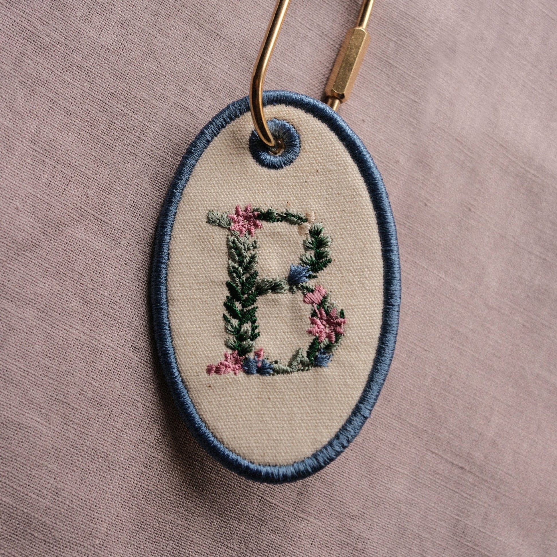 Personalised Embroidered Floral Initial Bag Tag - Primrose Lane