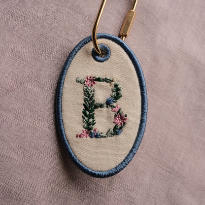 Personalised Embroidered Floral Initial Bag Tag - Primrose Lane