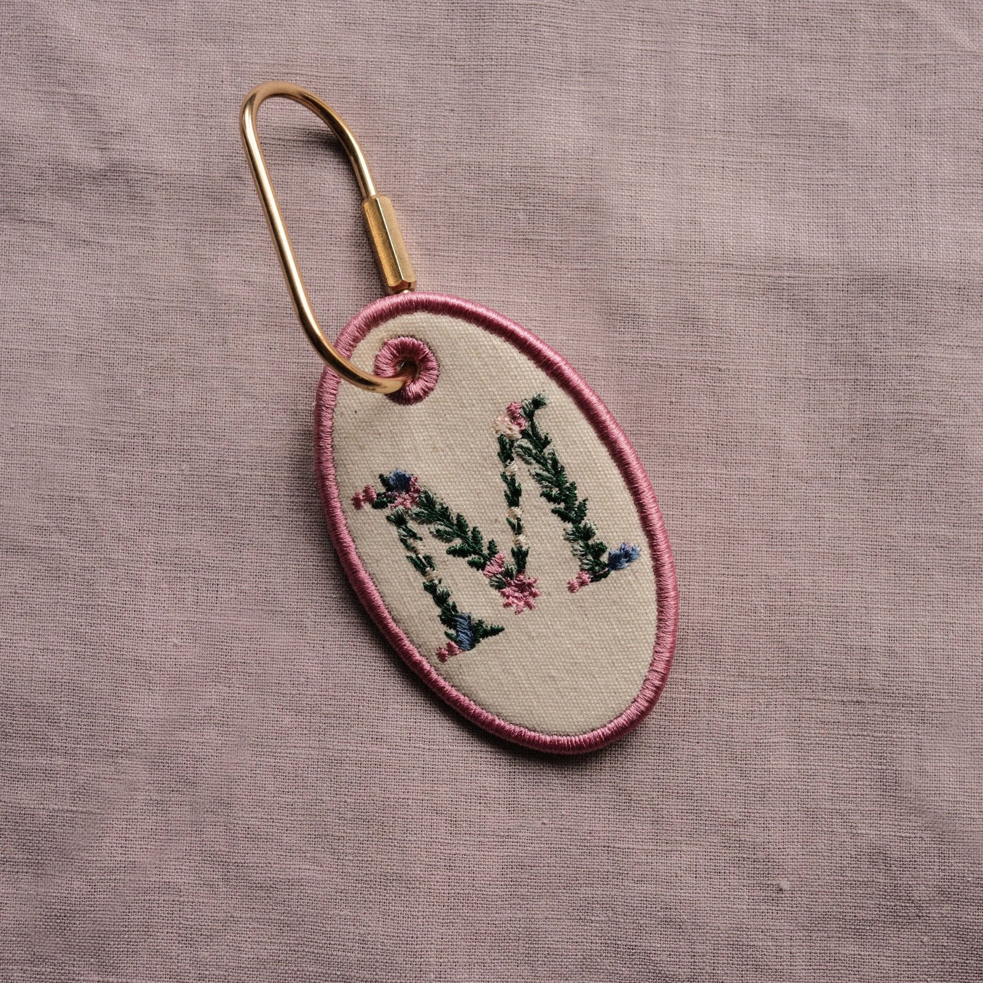 Personalised Embroidered Floral Initial Bag Tag - Primrose Lane