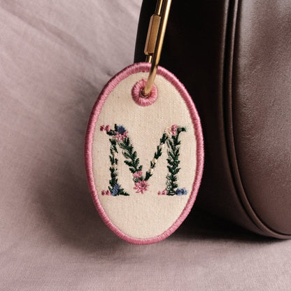 Personalised Embroidered Floral Initial Bag Tag - Primrose Lane