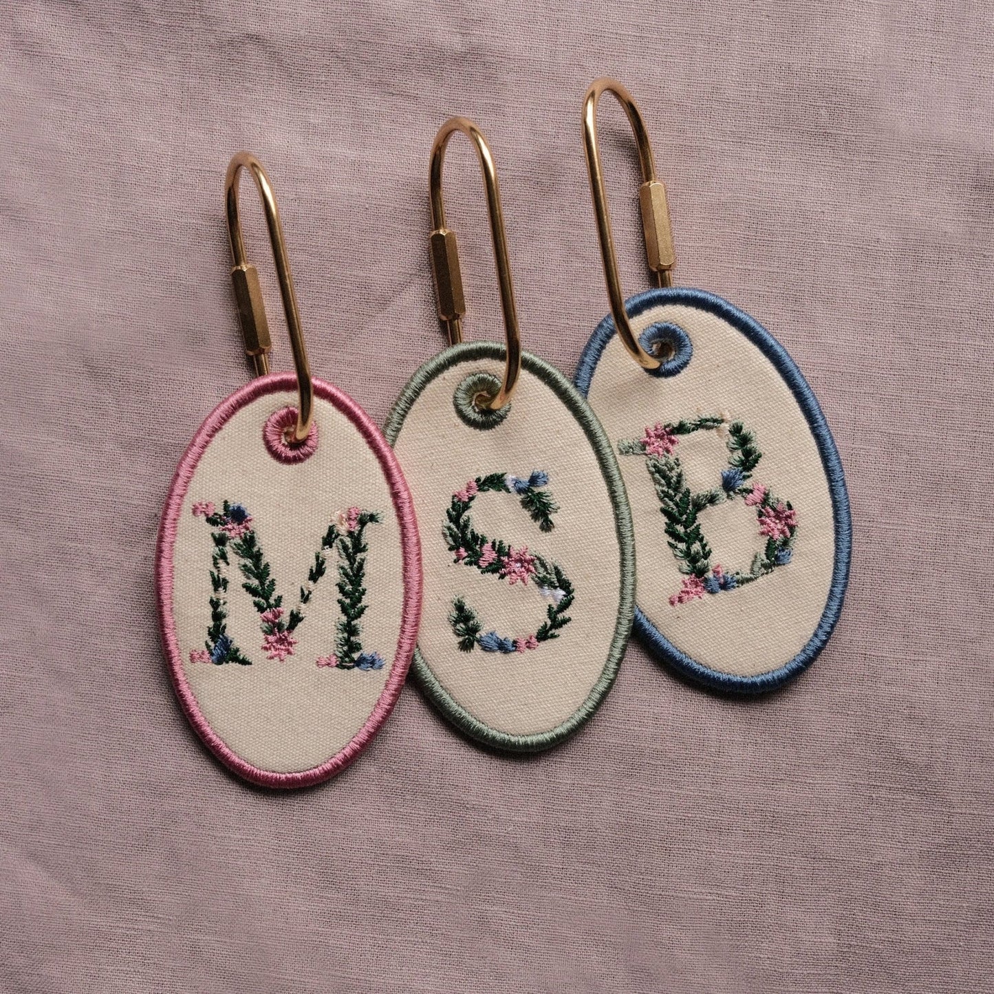 Personalised Embroidered Floral Initial Bag Tag - Primrose Lane