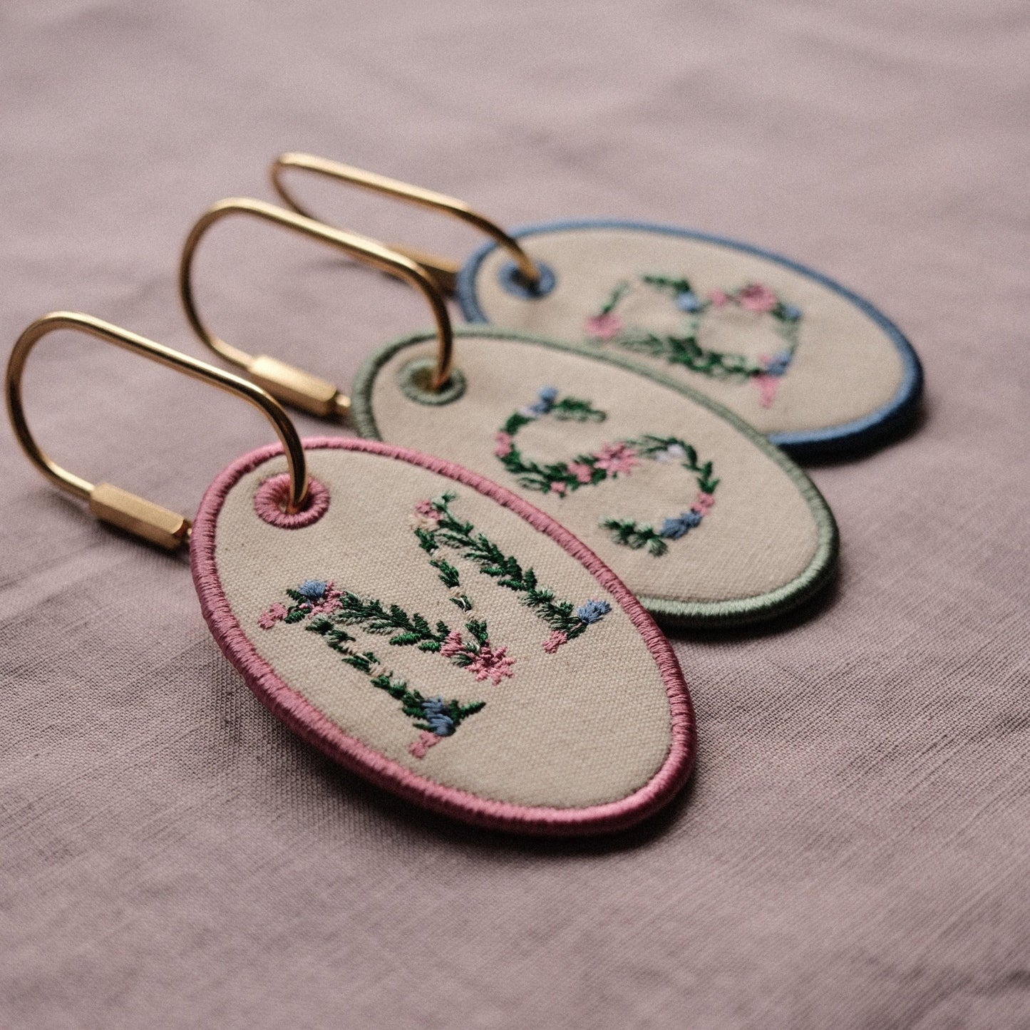 Personalised Embroidered Floral Initial Bag Tag - Primrose Lane