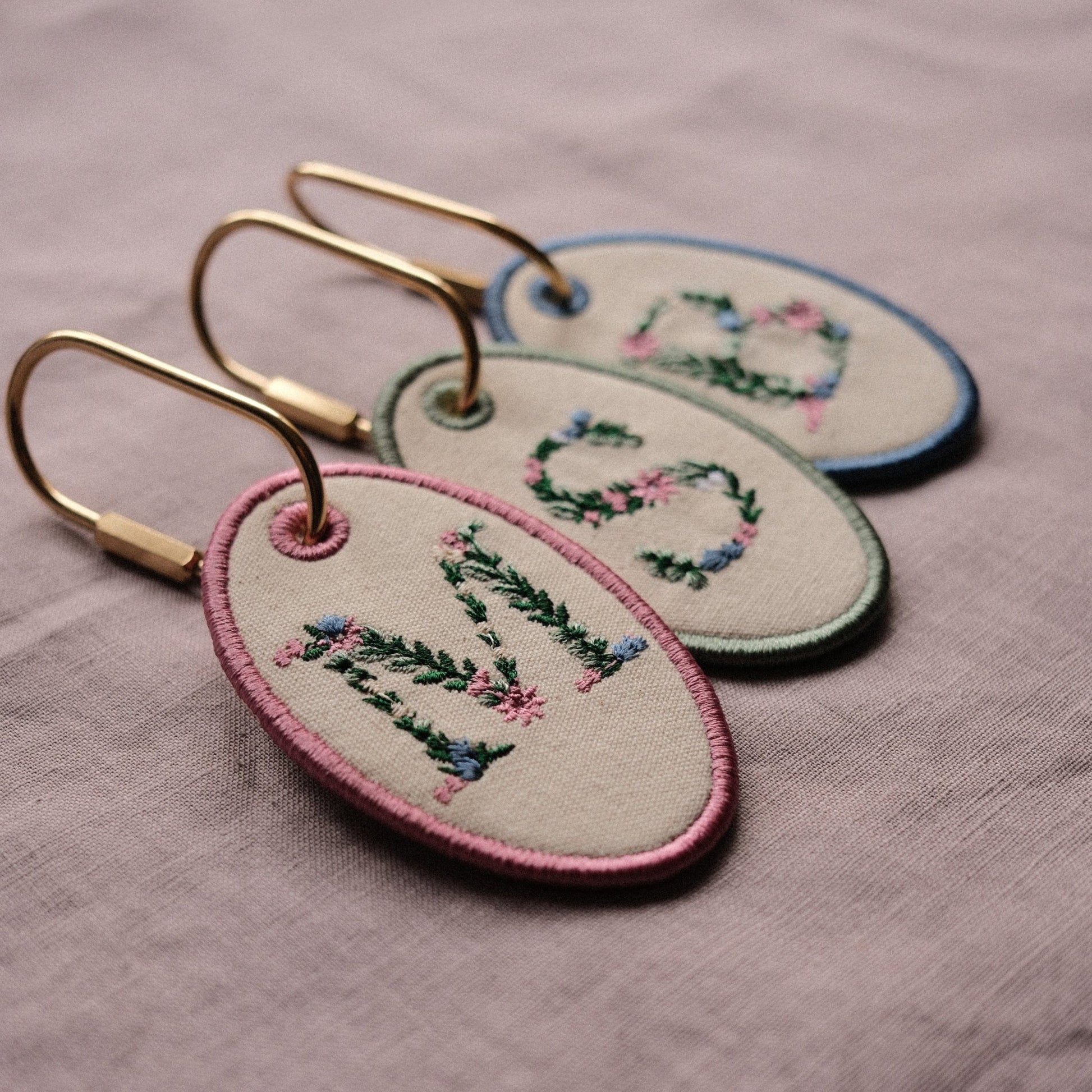 Personalised Embroidered Floral Initial Bag Tag - Primrose Lane