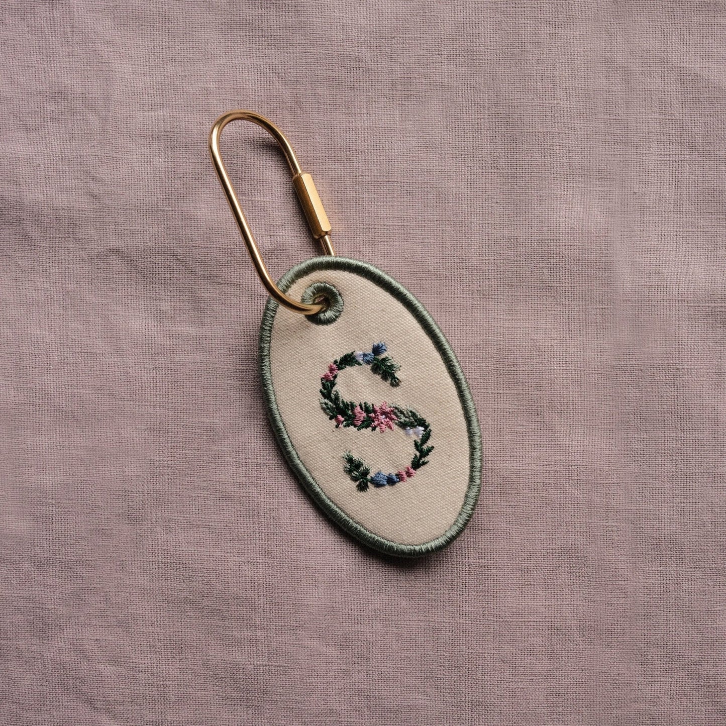 Personalised Embroidered Floral Initial Bag Tag - Primrose Lane