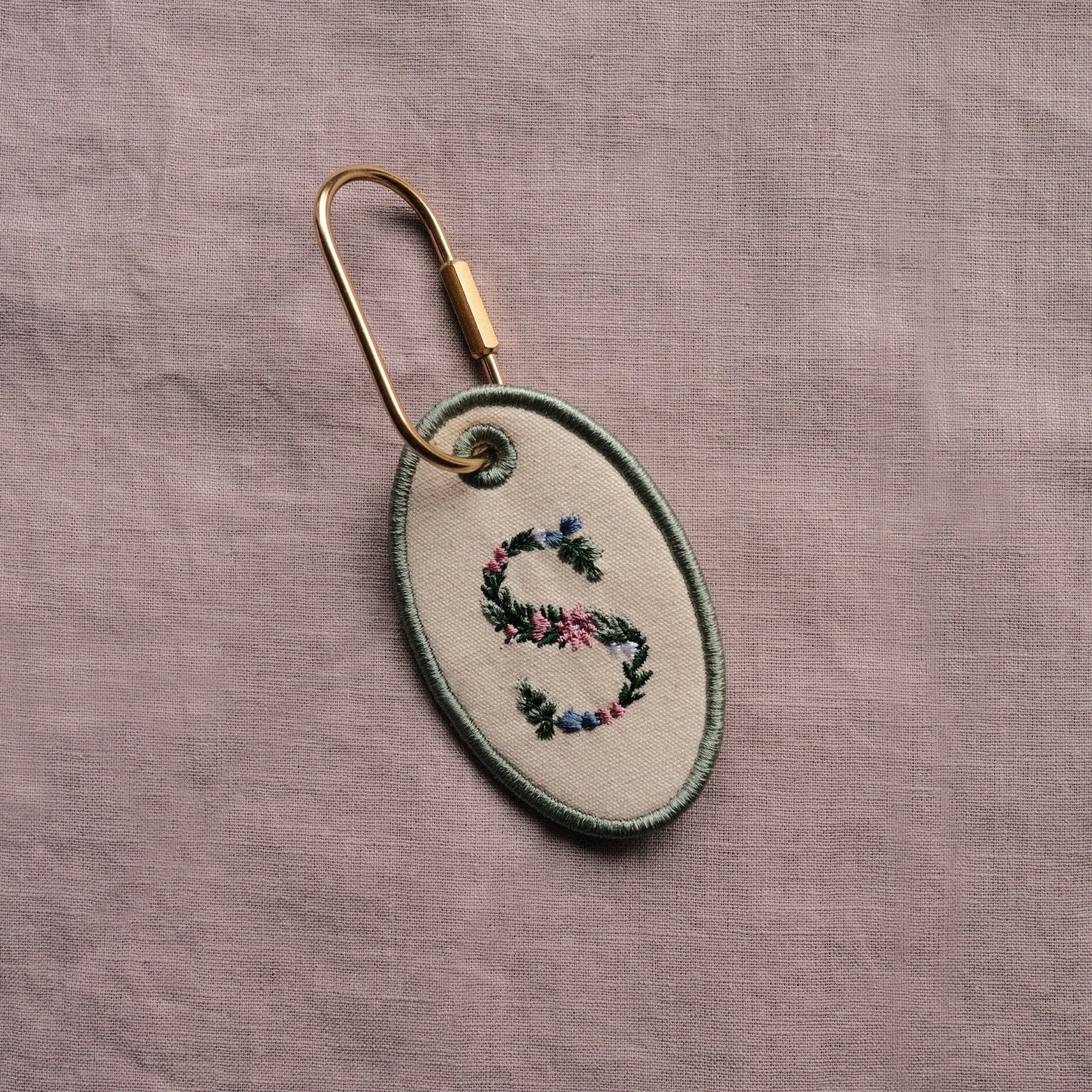 Personalised Embroidered Floral Initial Bag Tag - Primrose Lane