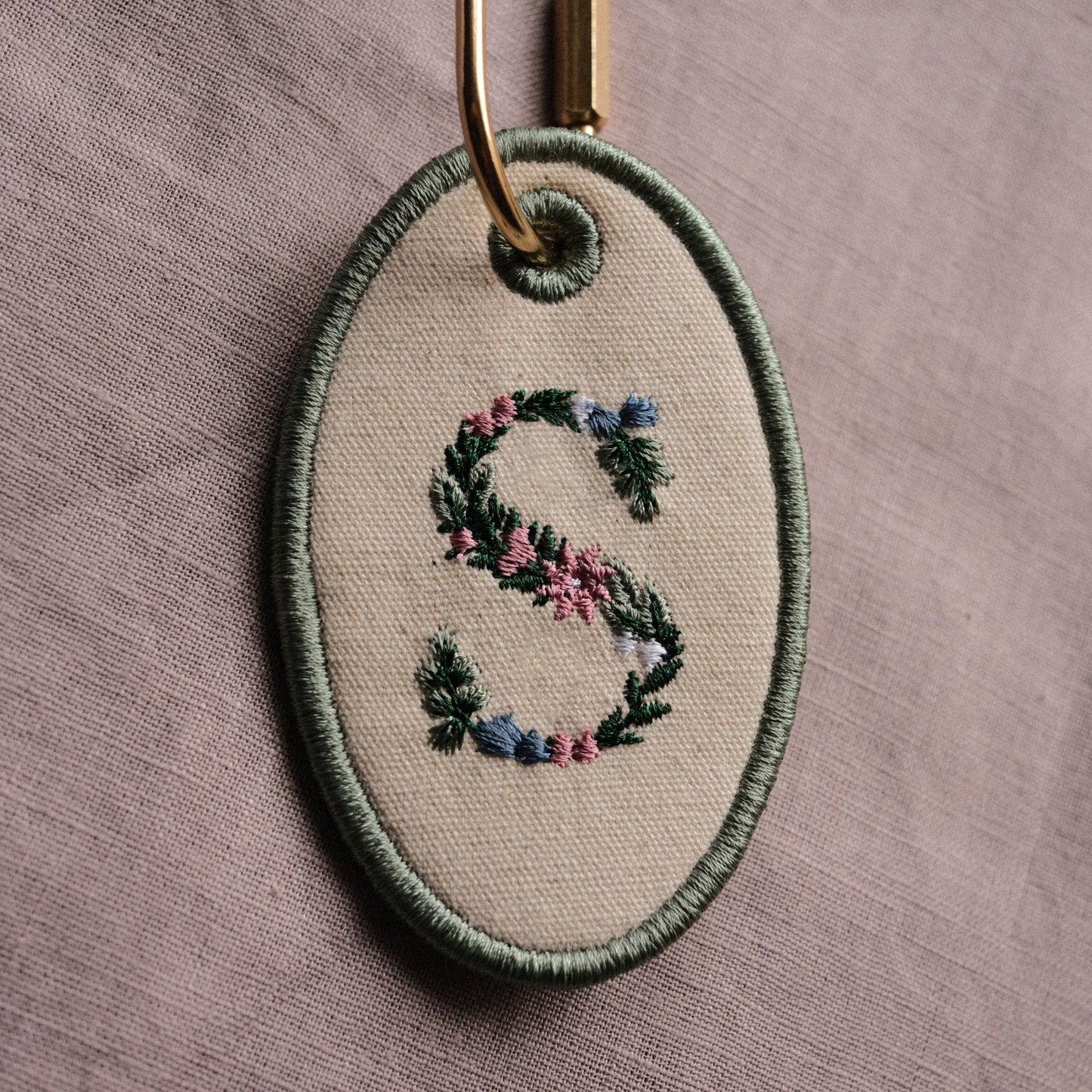 Personalised Embroidered Floral Initial Bag Tag - Primrose Lane
