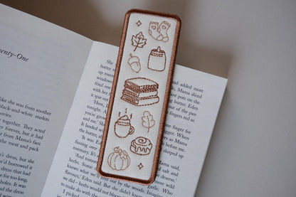 Autumn Icons Embroidered Bookmark - Primrose Lane