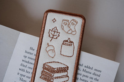 Autumn Icons Embroidered Bookmark - Primrose Lane