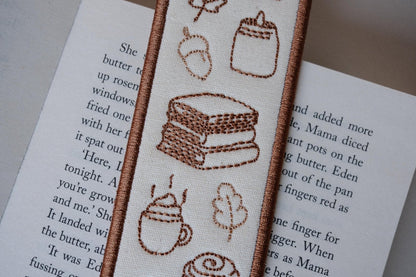 Autumn Icons Embroidered Bookmark - Primrose Lane