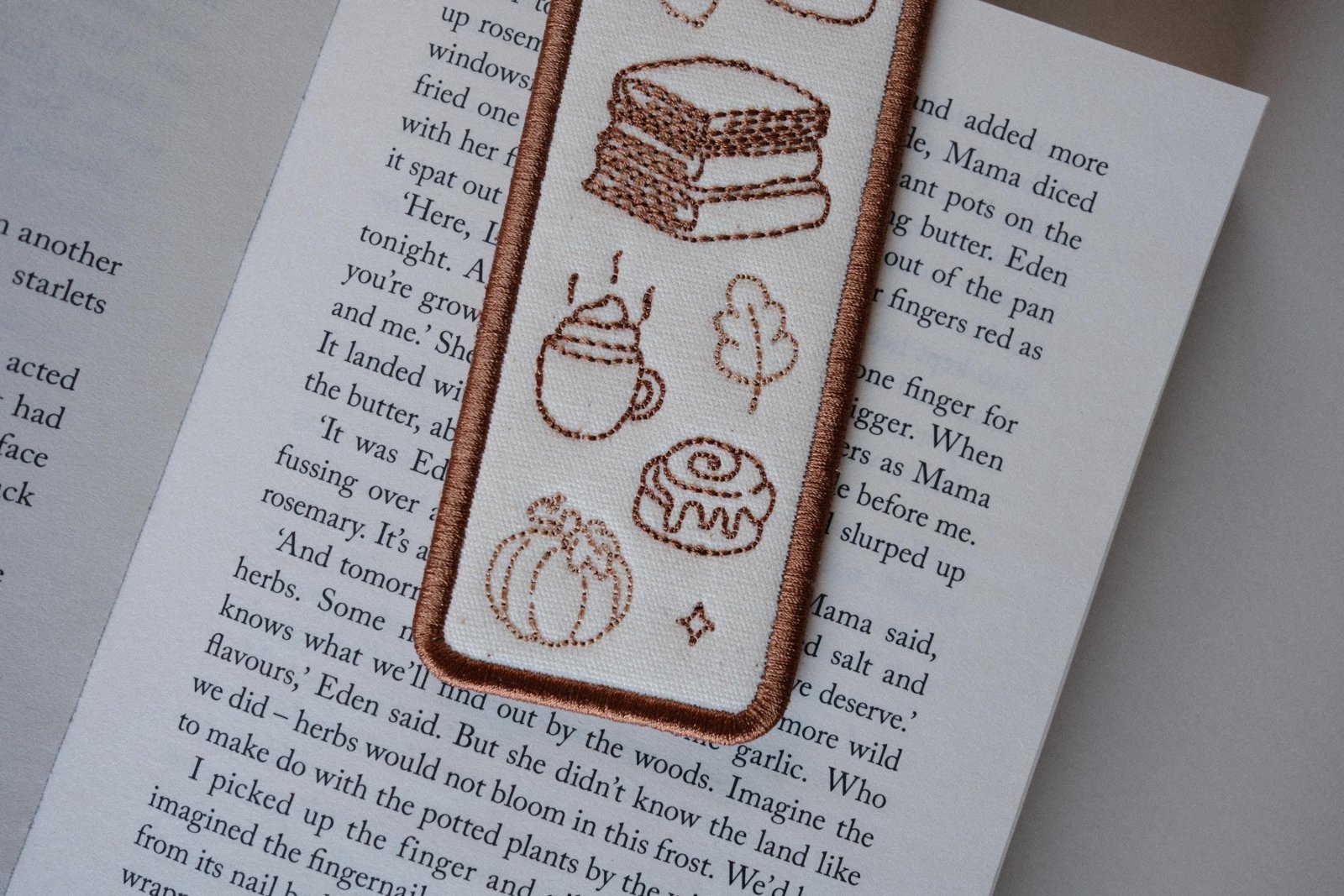 Autumn Icons Embroidered Bookmark - Primrose Lane