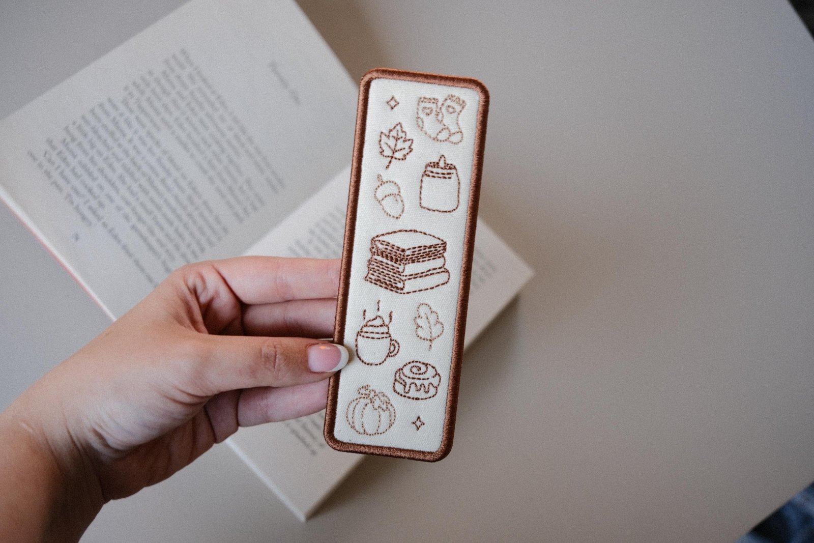 Autumn Icons Embroidered Bookmark - Primrose Lane