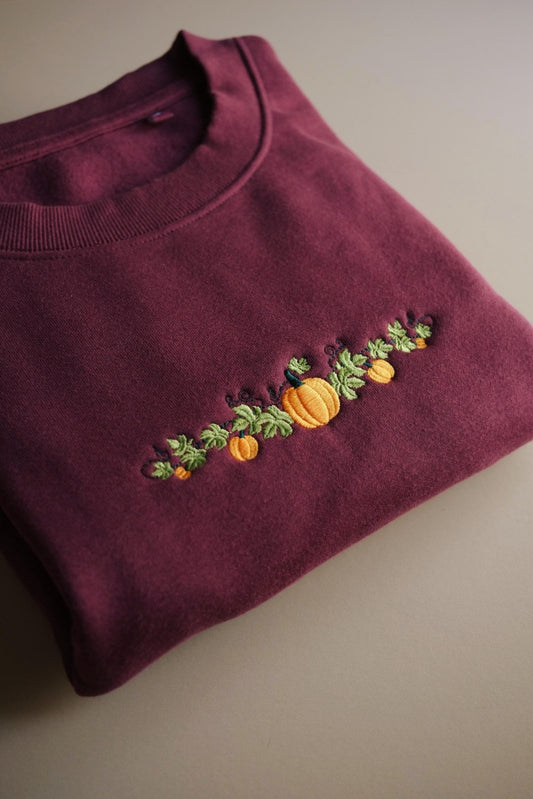 Autumnal Pumpkin Embroidered Sweatshirt - Primrose Lane