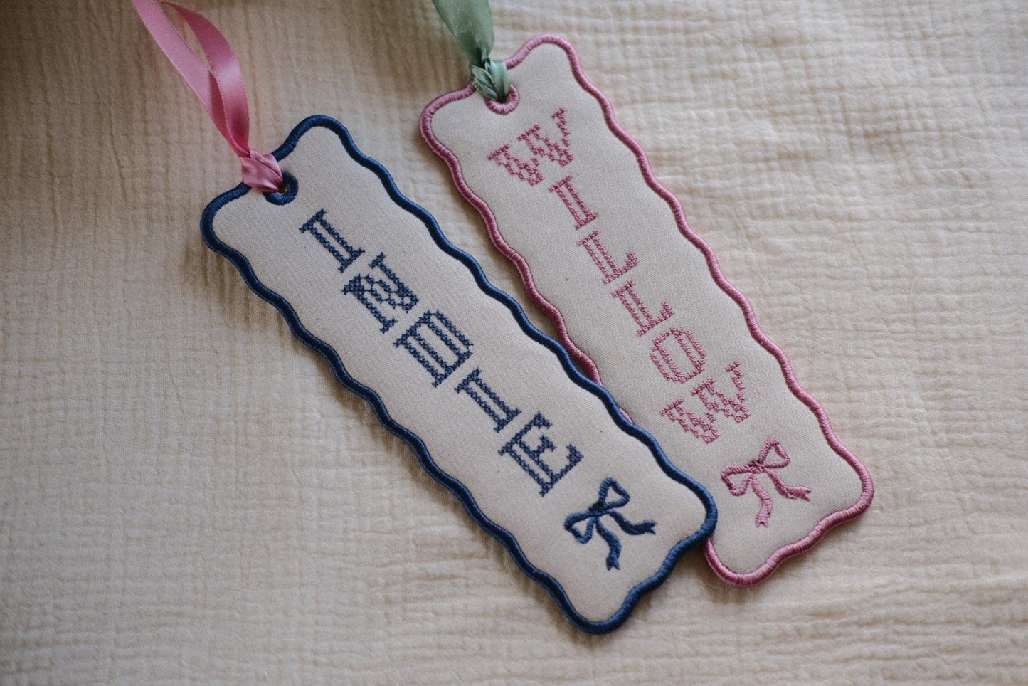 Embroidered Name Cross Stitch Effect Bookmark - Primrose Lane