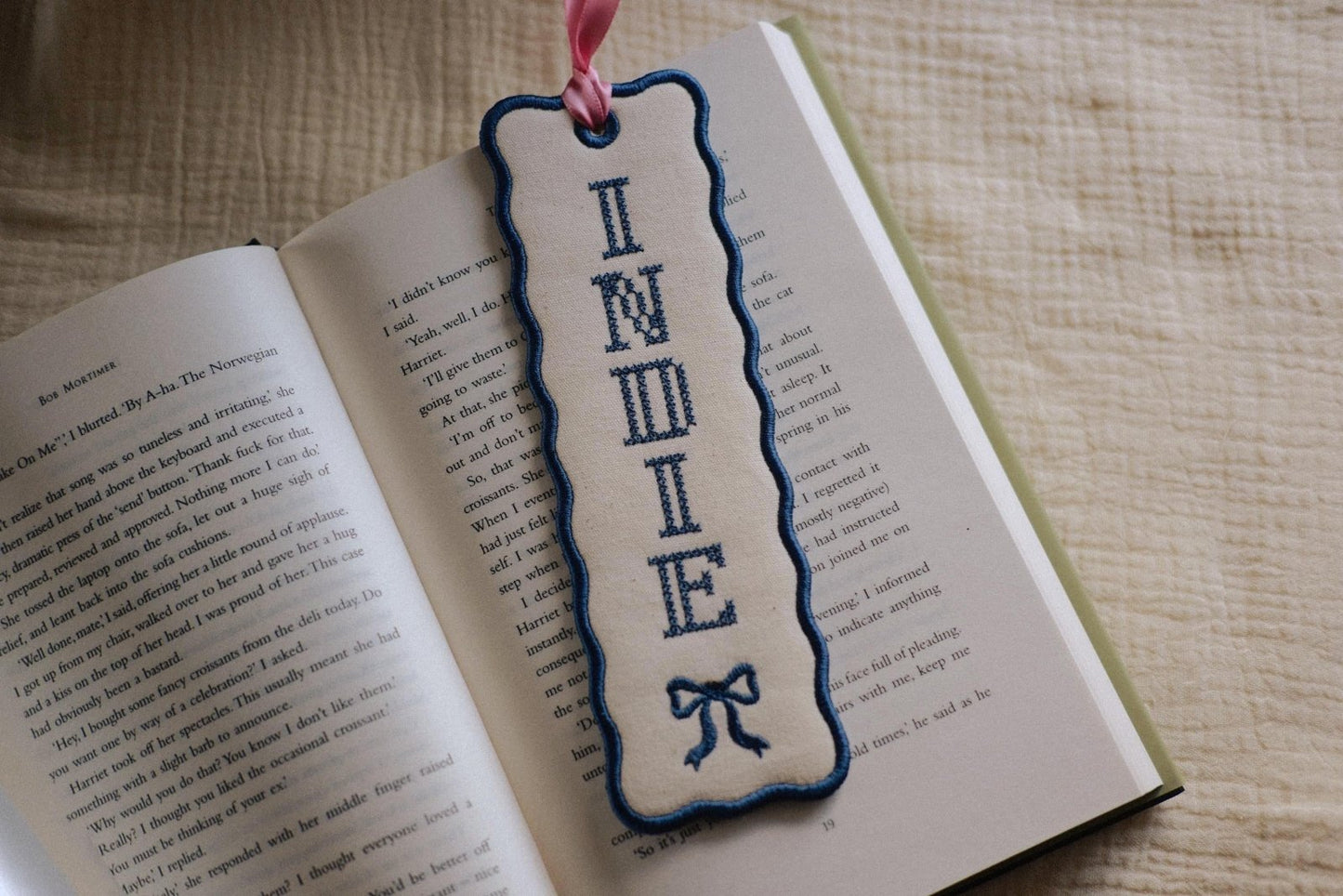 Embroidered Name Cross Stitch Effect Bookmark - Primrose Lane