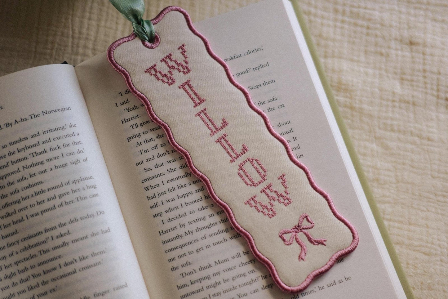 Embroidered Name Cross Stitch Effect Bookmark - Primrose Lane