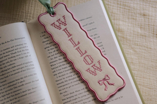 Embroidered Name Cross Stitch Effect Bookmark - Primrose Lane