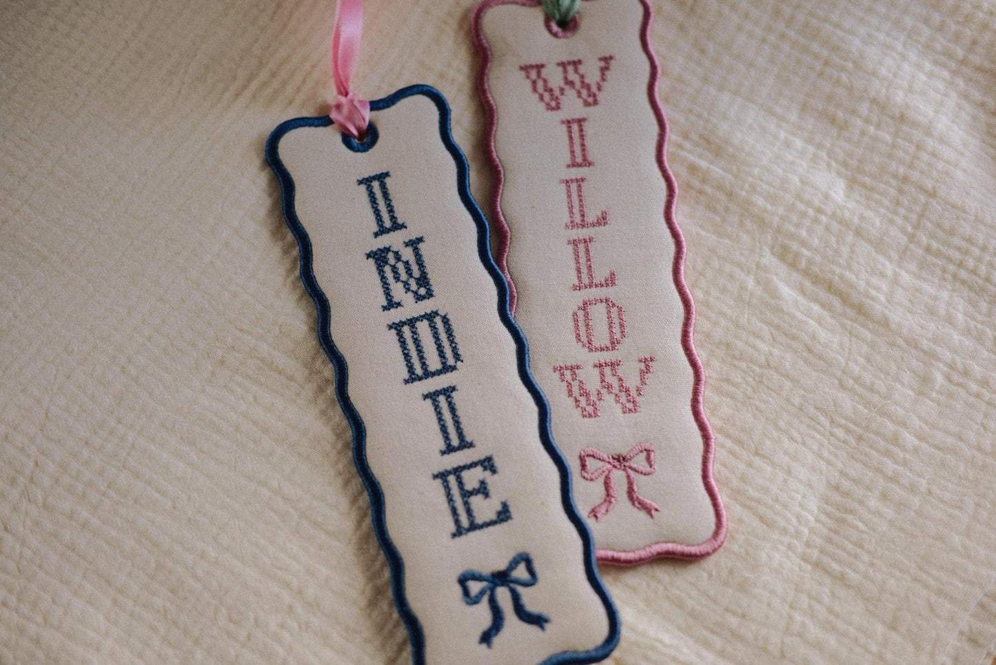 Embroidered Name Cross Stitch Effect Bookmark - Primrose Lane
