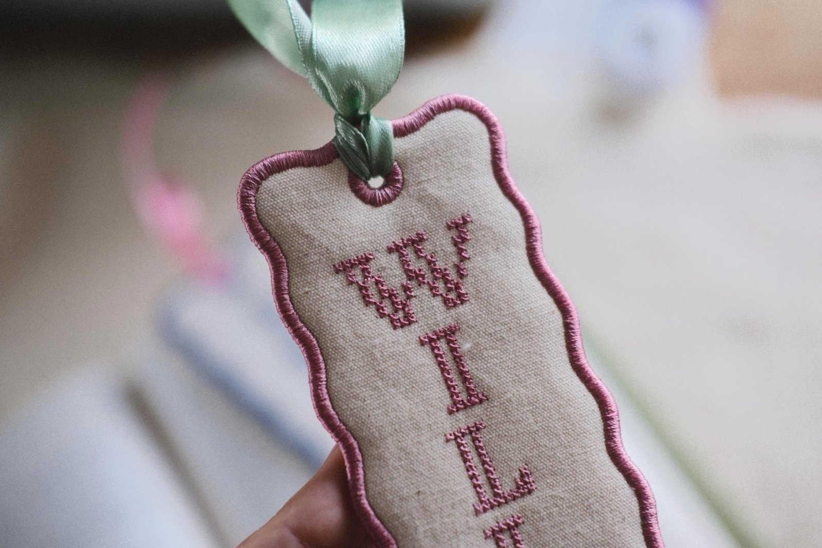 Embroidered Name Cross Stitch Effect Bookmark - Primrose Lane